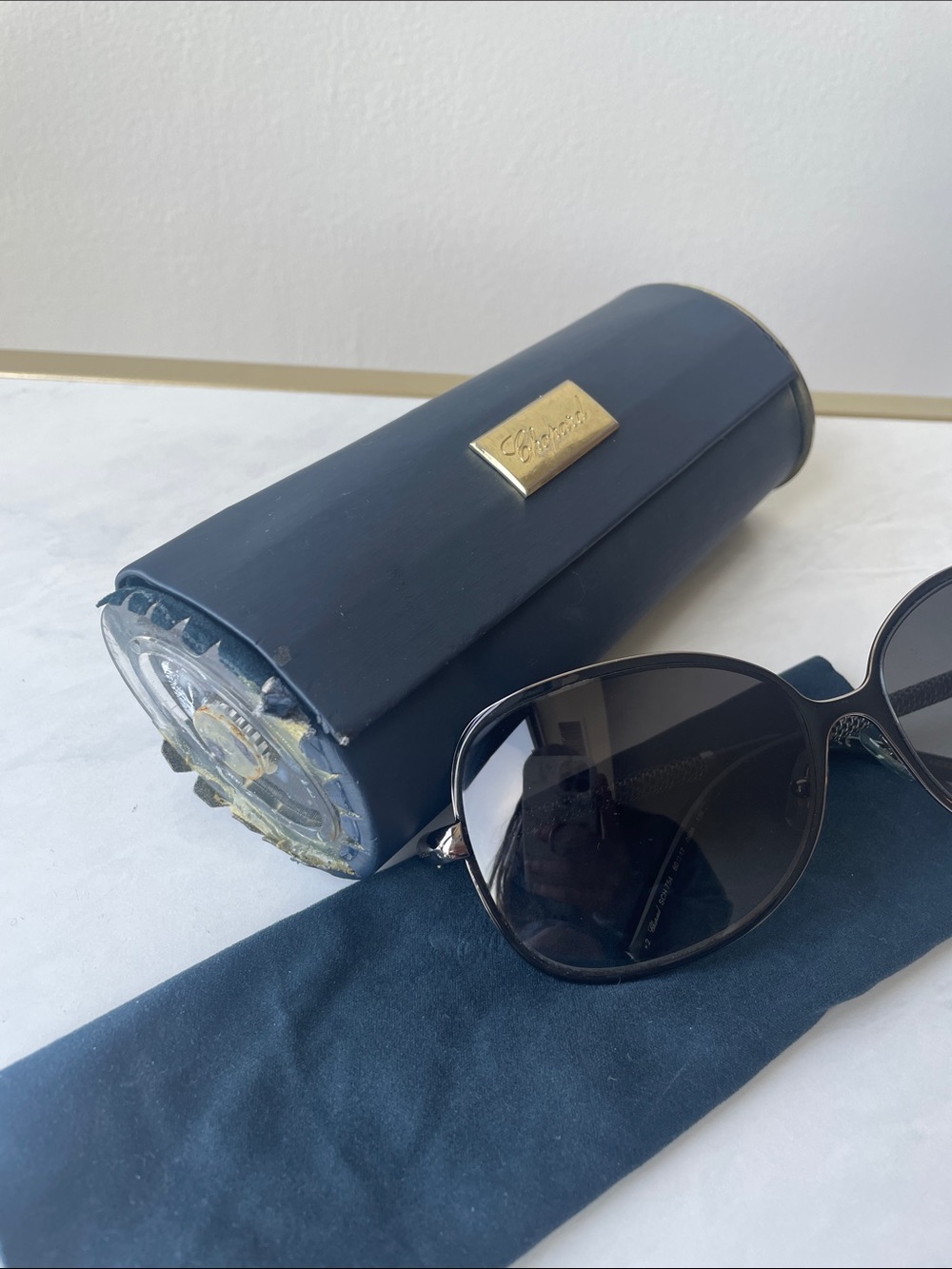 Chopard Black and Silver Gradient Oversized Women's Sunglasses - Picture 8 of 12